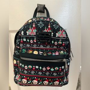 NWT Disney Loungefly Mini Backpack Mickey (Christmas Sweater Print)